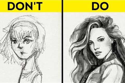 BEST ART HACKS and DRAWING TECHNIQUES FOR BEGINNERS