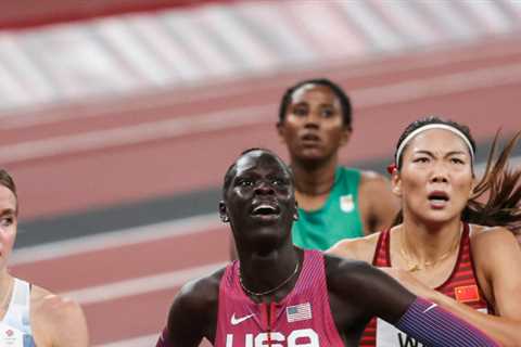 Athing Mu wins 800 meters with a dominating performance.