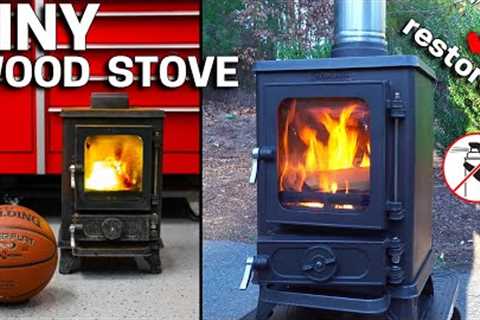 TINY CAST IRON Wood Stove RESTORED! - EASY WAY to Make ANY Wood Stove Look Like New