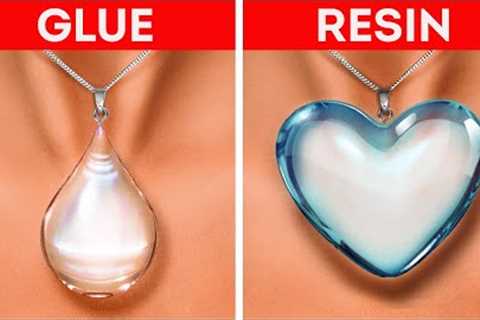 RESIN VS. GLUE GUN || Amazing DIY Jewelry, Mini Crafts And Tricks With Epoxy And Hot Glue