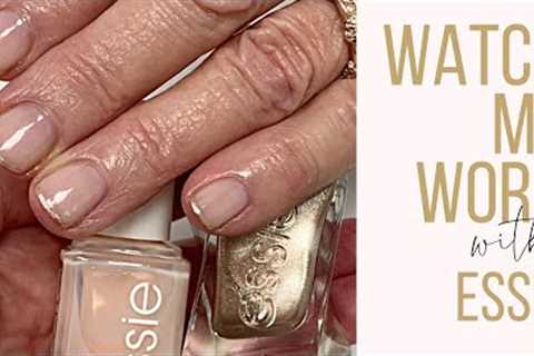 GENTLE SALON MANICURE  with Essie Mademoiselle + rose gold tips [WATCH ME WORK]