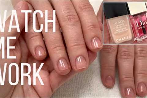CLEAN LOOK MANICURE  w/Chanel &amp; Dior [WATCH ME WORK/NO AUDIO/JUST MUSIC]