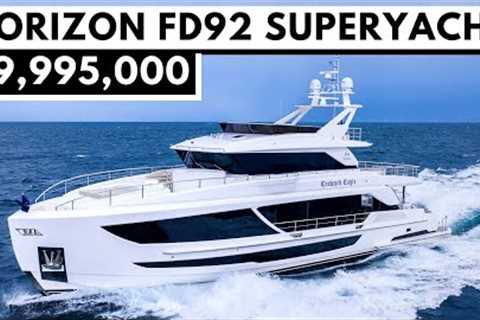 $10M HORIZON FD92 SUPERYACHT TOUR / Fast  Displacement Power Yacht Tour