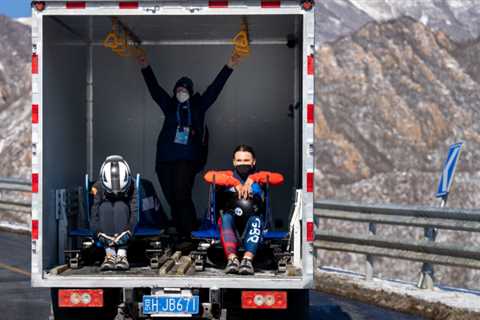 Bobsleds come down quickly This is how they go back up.