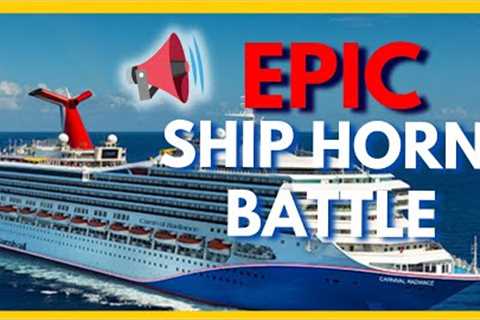 TWO CARNIVAL CRUISE SHIP HORN BATTLE | Carnival Radiance | Carnival Miracle