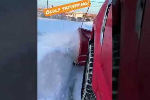 Snow glides right off.. windrowing 2” Oddly Satisfying