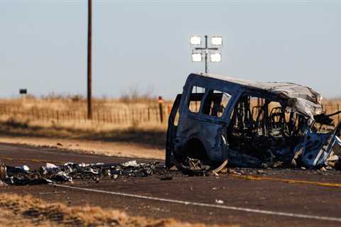 Officials say that a 13-year-old boy drove a truck into a van in Texas and killed nine.