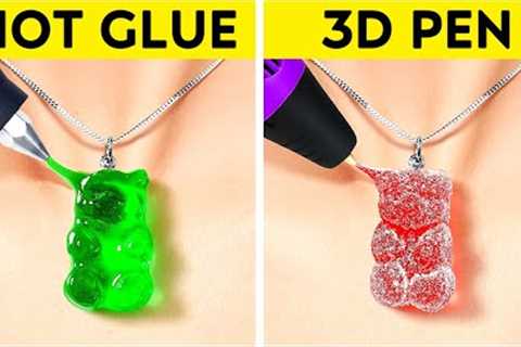 HOT GLUE GUN vs 3D PEN || Easy Crafts and Useful Hacks