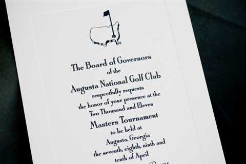 The Masters Ritual That's in The Mail
