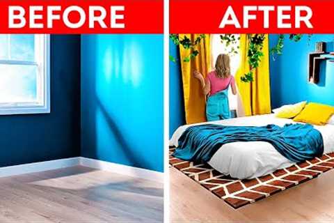 Affordable Room Makeover With A Floating Bed || Extreme Bedroom Makeover