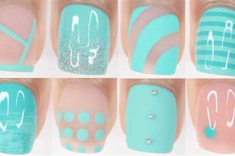 10 EASY NAIL ART IDEAS | turquoise nail art designs compilations summer  nail polish colors 2022