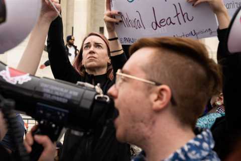 Demonstrators Gathered at Supreme Court Lament, and Celebrate, Leaked Draft