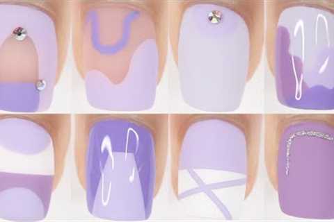 10 EASY NAIL ART IDEAS | purple nail art designs compilation summer nail polish colors 2022