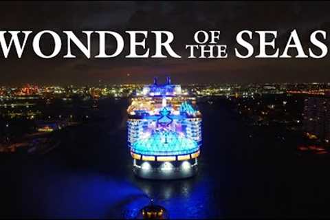 WONDER OF THE SEAS first Arrival to Port Everglades [DRONE FOOTAGE]