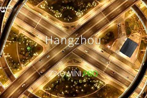 Hangzhou night aerial photography
