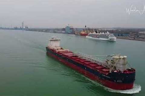 VIKING OCTANTIS MAIDEN VOYAGE THROUGH THE GREAT LAKES by Windsor Aerial Drone Photography