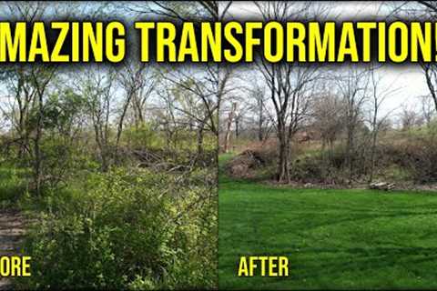 This Lawn Was A MESS Just One Year Ago // First Mow 2022 Part 2