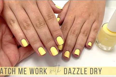 Gentle, Non-Invasive Manicure w/ Dazzle Dry 'Frozen Lemonade'  [Watch Me Work/No Talking/Just Music]