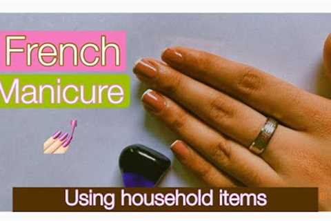 Frech manicure ?? using household items | Sweets polish | easy and simple