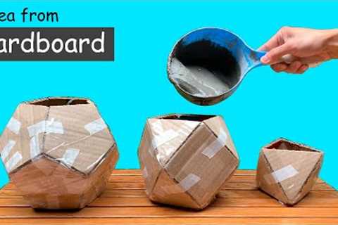 ?Interesting Ideas from Cement - Beautiful pots from Cardboard