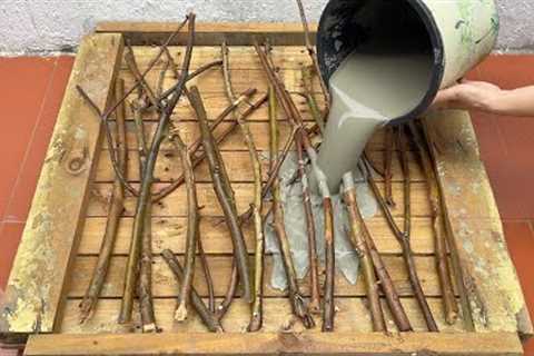 Decorate Your Home From Wood Pallet,Twigs And Cement .Making Coffee Table - Chairs And Lampes .