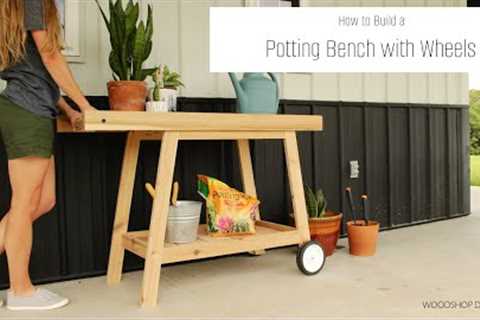 DIY Potting Bench with Wheels--A Summertime Scrap Wood Project