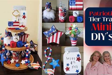 8 PATRIOTIC MINI DIY'S for Your 4th of July Tier Tray | Beginner Projects | Red White &amp; Blue..