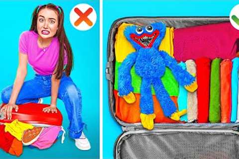 TRAVEL HACKS FOR SMART PARENTS || Summer Girly Tricks And Cool DIY Ideas by 123 GO!