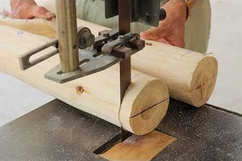 Awesome Monolithic Woodworking Project Ideas // How To Create A Style Table From Solid Round Wood