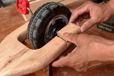 See How He Reuses Scrap Wheels And Old Wood // How To Make A Tricycle For Kids