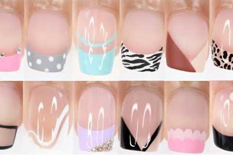 50+ EASY NAIL IDEAS | 50 different ways to do a French Manicure at home |HUGE nail art compilation