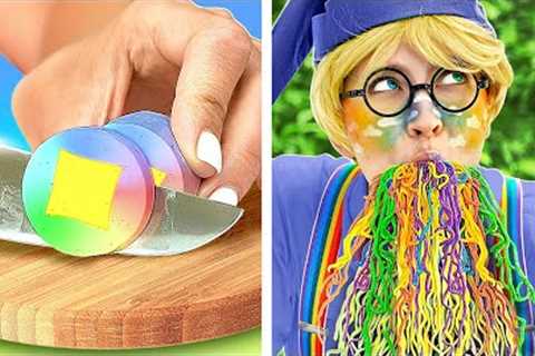 How To Cook Rainbow Food! *Elf’s Secret Kitchen Gadgets and Hacks*