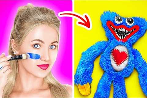 COOL MAKEUP TRANSFORMATION || VIRAL Beauty TikTok Hacks | Secret Huggy Wuggy SFX Tutorial by 123 GO!