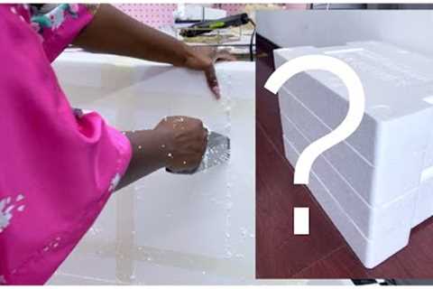 SEE WHAT SHE DID WITH STYROFOAM! AMAZON BOX IDEAS To Tryout Today!