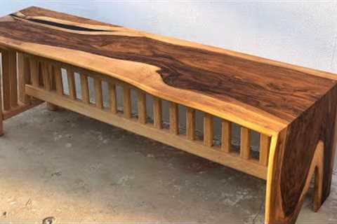 How to make a walnut bench, full build. Scrap wood projects. Woodworking projects.