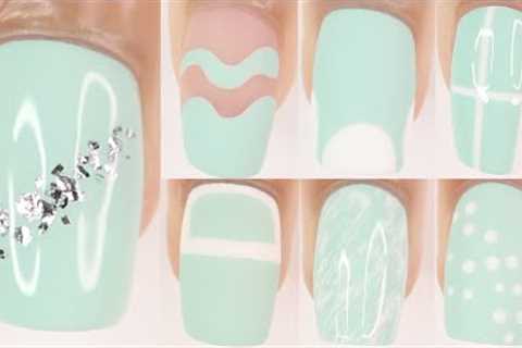 2022 NAIL DESIGNS FOR SUMMER | 7 EASY NAIL IDEAS MINT BLUE | nail art compilation