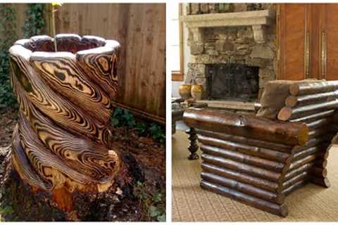 80 beautiful ideas from wooden logs: rustic furniture, garden decorations, crafts.