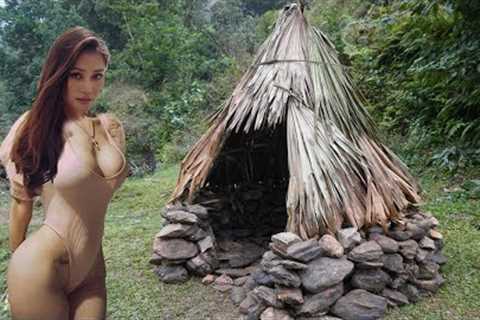 Full Video: 1 Year Building Warm Survival Shelter, Bushcraft hut &amp; stove | Bushwalking in the..