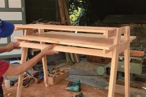 Easy DIY Woodworking Project From Old Pallets // How To Build A Beautiful Modern Computer Desk