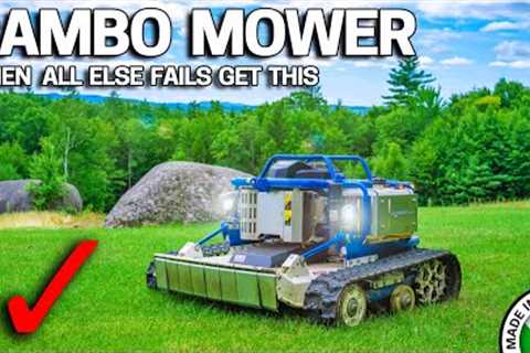 Remote Control TANK also Mows Grass Surprisingly Well - TRAC MOW from ITALY