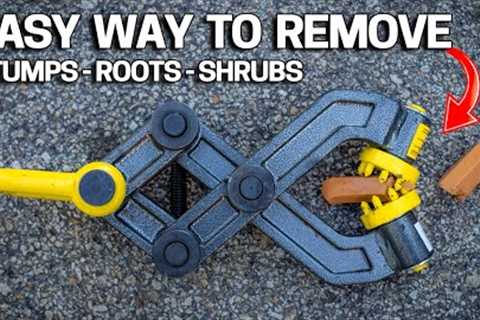 EASY Way to REMOVE ROOTS, STUMPS &amp; SHRUBS - Brush Grubber