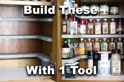 DIY Spice Rack Cabinet Shelves | Free Plan | Beginner Woodworking Project