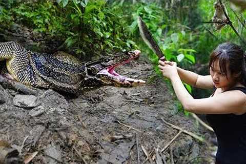 Full-video: Confront Wild Animals - Fight and Survive Miraculously/ 7 Days Bushcraft &amp; Survival