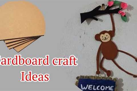How to make Wallhanging using cardboard/ WELCOME  easy cardboard craft ideas
