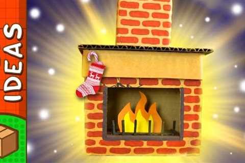 DIY Cardboard Fireplace | Christmas Craft Ideas for Kids on BoxYourself