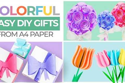 EASY DIY GIFTS from A4 PAPER | COLORFUL GIFT IDEAS for BIRTHDAY | AMY DIY CRAFT