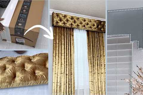 AMAZING *NO SEW* Cardboard WINDOW Cornice That is Surprisingly Easy and CHEAP!