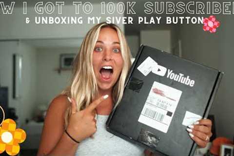 UNBOXING MY SILVER PLAY BUTTON &amp; The Journey of How I Got to 100k!!! *crazy God story*