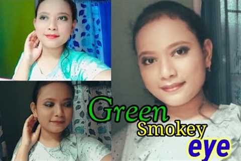 Green smokey eye,,makeup tutorial