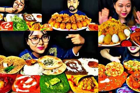 ASMR EATING PALAK PANEER, BUTTER PANEER, BIRIYANI, EGGS, CHICKEN | INDIAN FOOD MUKBANG |FoodShood|